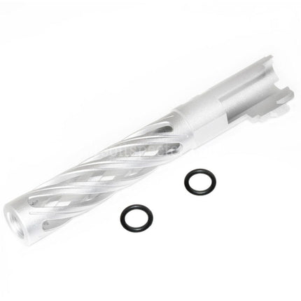 5KU 5 Inches 123/127mm CNC Tornado Spiral Hollow Outer Barrel +11mm CW for Armorer Works AW WE-TECH Tokyo Marui Hi-Capa 5.1 GBB Pistols Airsoft