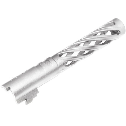 5KU 5 Inches 123/127mm CNC Tornado Spiral Hollow Outer Barrel +11mm CW for Armorer Works AW WE-TECH Tokyo Marui Hi-Capa 5.1 GBB Pistols Airsoft