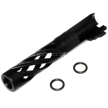 5KU 4.3 Inches 106mm/110mm CNC Tornado Spiral Hollow Outer Barrel +11mm CW for Tokyo Marui Hi-Capa 4.3 GBB Pistols Airsoft