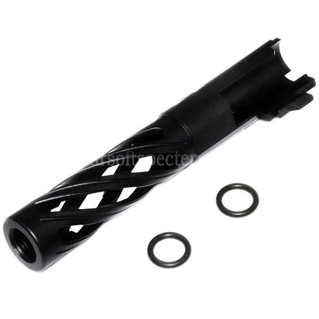 5KU 4.3 Inches 106mm/110mm CNC Tornado Spiral Hollow Outer Barrel +11mm CW for Tokyo Marui Hi-Capa 4.3 GBB Pistols Airsoft