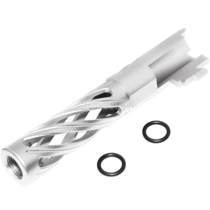 5KU 4.3 Inches 106mm/110mm CNC Tornado Spiral Hollow Outer Barrel +11mm CW for Tokyo Marui Hi-Capa 4.3 GBB Pistols Airsoft