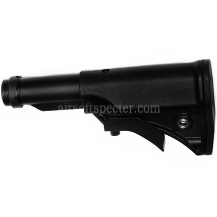 CYMA LWRCI Style Compact Retractable Stock with Stock Tube For Platinum Series MP5 AEG Rifles Airsoft Black