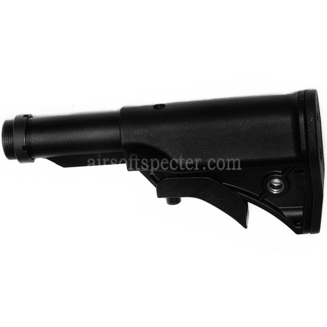 CYMA LWRCI Style Compact Retractable Stock with Stock Tube For Platinum Series MP5 AEG Rifles Airsoft Black