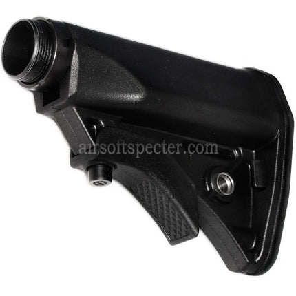 CYMA LWRCI Style Compact Retractable Stock with Stock Tube For Platinum Series MP5 AEG Rifles Airsoft Black