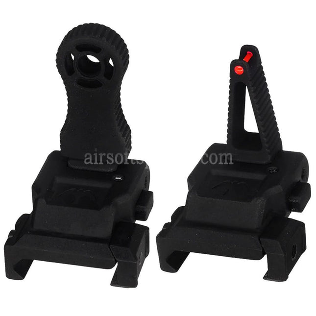 APS Falcon Flip Up Fiber Optic Front Rear Sight For 20mm 1913 Picatinny Rail M4 M16 AEG Rifles Airsoft