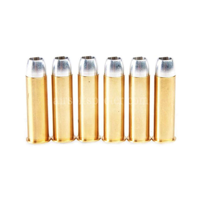 King Arms 6pcs Set Metal Shell Cartridge For King Arms Peacemaker SAA .45 Series Revolvers Pistols Airsoft
