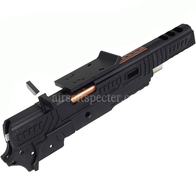 5KU CNC Aluminum Limcat Sabercat Style Barrel Slide Middle Frame Kit Complete Set Suitable For Tokyo Marui Hi-Capa Series GBB Pistols Airsoft