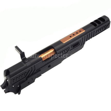 5KU CNC Aluminum Limcat Sabercat Style Barrel Slide Middle Frame Kit Complete Set Suitable For Tokyo Marui Hi-Capa Series GBB Pistols Airsoft