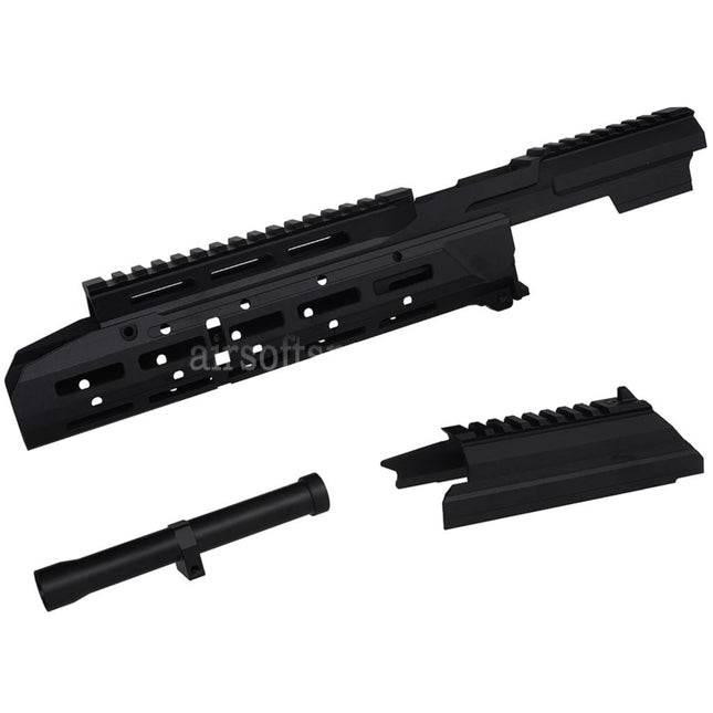 5KU Chassis SAG Style MK3 Monolithic M-Lok Handguard Rail System Railed Dust Cover Set For Tokyo Marui AKM GBB Series Rifles Airsoft Black