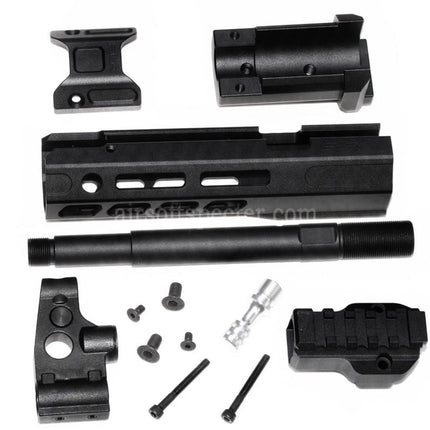 Kit de rail de garde-main M-LOK étendu Dytac SLR Rifleworks ION Lite 165 mm 6,5 pouces avec canon externe pour répliques Airsoft GBB de la série GHK AK, noir