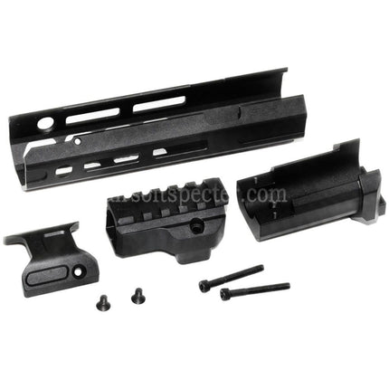 Kit de rail de garde-main M-LOK étendu Dytac SLR Rifleworks ION Lite 165 mm 6,5 pouces avec canon externe pour répliques Airsoft GBB de la série GHK AK, noir