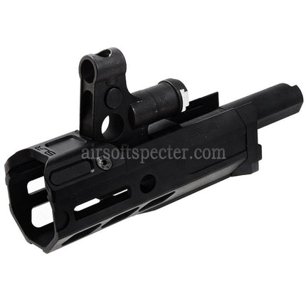 Dytac SLR Rifleworks 125mm 4.7 Inches Light M-LOK Extended Handguard Rail System Kit with Outer Barrel For Tokyo Marui AKM Series GBB Rifles Airsoft Black