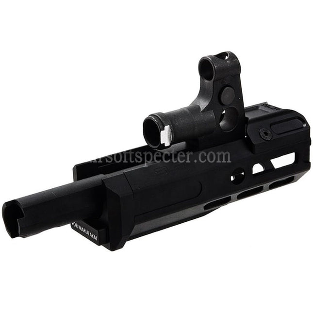 Dytac SLR Rifleworks 125mm 4.7 Inches Light M-LOK Extended Handguard Rail System Kit with Outer Barrel For Tokyo Marui AKM Series GBB Rifles Airsoft Black
