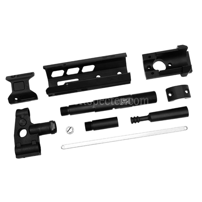 Dytac SLR Rifleworks 125mm 4.7 Inches ION Lite M-LOK Extended Handguard Rail System Kit with Outer Barrel For GHK AK Series GBB Rifles Airsoft Black