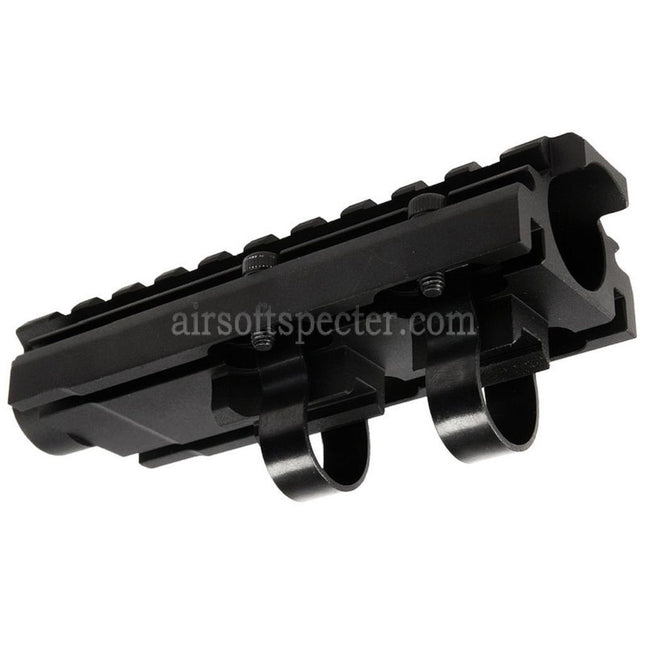Hephaestus 20mm Picatinny Railed Gas Tube Type III For AKS-74U AKMSU Series AEG GBB Rifles Airsoft Black