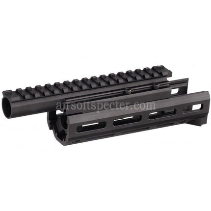Protège-main Hephaestus M-LOK CNC en aluminium de 6,5 pouces (160 mm) avec tube à gaz rail de 20 mm pour répliques AEG GBB AKS-74U de série GHK LCT Airsoft Noir