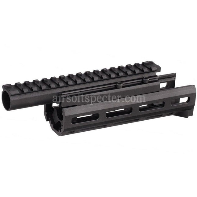 Hephaestus 6.5 Inches 160mm CNC Aluminum M-LOK Handguard with 20mm Railed Gas Tube For GHK LCT AKS-74U Series AEG GBB Rifles Airsoft Black