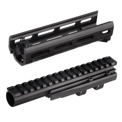 Protège-main Hephaestus M-LOK CNC en aluminium de 6,5 pouces (160 mm) avec tube à gaz rail de 20 mm pour répliques AEG GBB AKS-74U de série GHK LCT Airsoft Noir