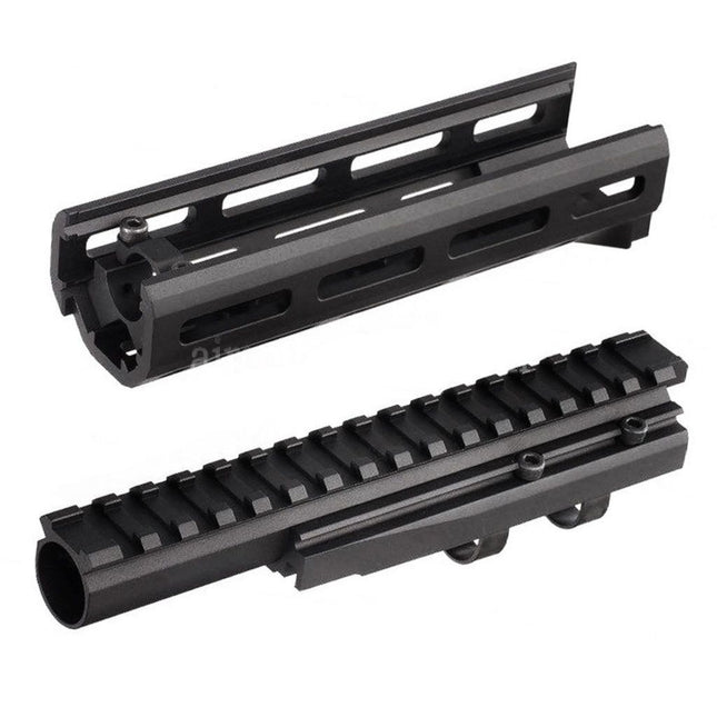 Hephaestus 6.5 Inches 160mm CNC Aluminum M-LOK Handguard with 20mm Railed Gas Tube For GHK LCT AKS-74U Series AEG GBB Rifles Airsoft Black