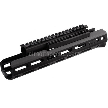 Hephaestus 10.5 Inches 265mm CNC Aluminum M-LOK Handguard with 20mm Railed Gas Tube For Tokyo Marui ZET System AK Series GBB Rifles Airsoft Black