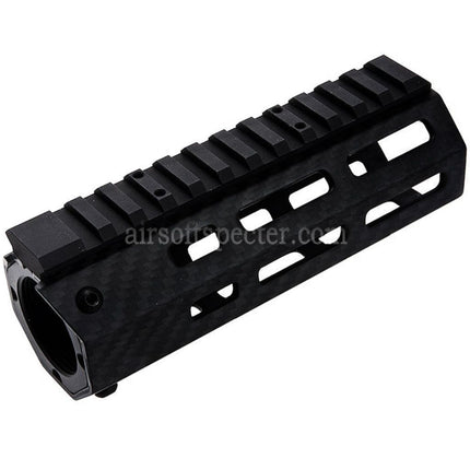 Revanchist Airsoft 145mm 5.5 Inches Lightweight Carbon Fiber M-LOK Handguard Rail System For Tokyo Marui M4 Series MWS GBB Rifles Black