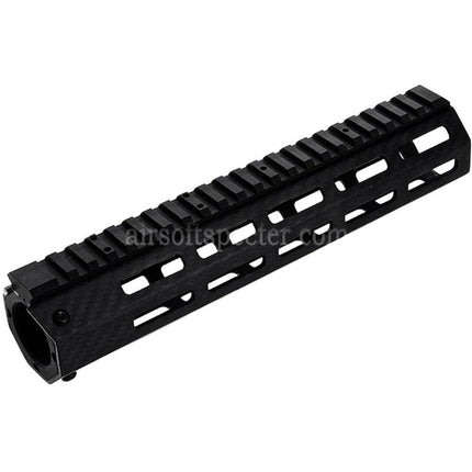 Revanchist Airsoft 245mm 9.5 Inches Lightweight Carbon Fiber M-LOK Handguard Rail System For Tokyo Marui M4 Series MWS GBB Rifles Black