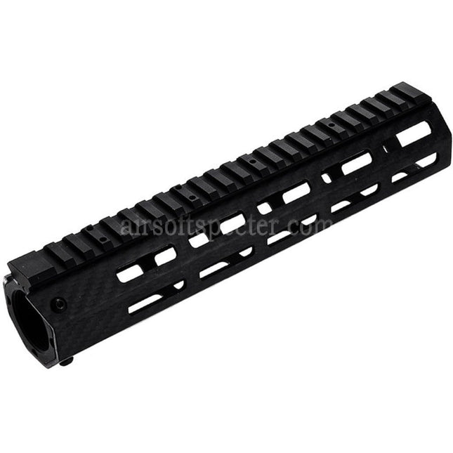 Revanchist Airsoft 245mm 9.5 Inches Lightweight Carbon Fiber M-LOK Handguard Rail System For Tokyo Marui M4 Series MWS GBB Rifles Black