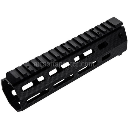 Revanchist Airsoft 180mm 7 Inches Lightweight Carbon Fiber M-LOK Handguard Rail System For Tokyo Marui M4 Series MWS GBB Rifles Black
