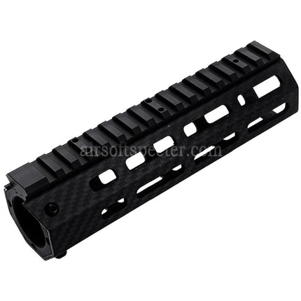 Revanchist Airsoft 180mm 7 Inches Lightweight Carbon Fiber M-LOK Handguard Rail System For Tokyo Marui M4 Series MWS GBB Rifles Black