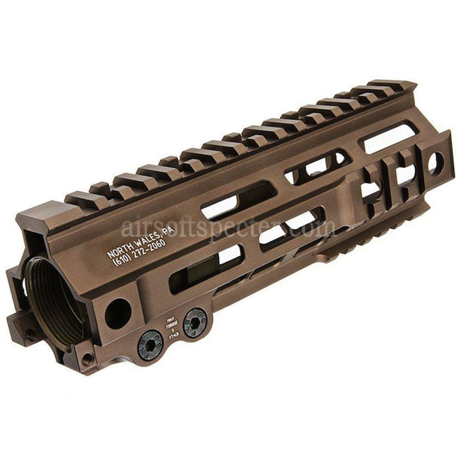Z-Parts Aluminum 185mm 7 Inches MK4 M-LOK Handguard Rail System with Barrel Nut For GHK M4 Series GBB Rifles Airsoft Tan