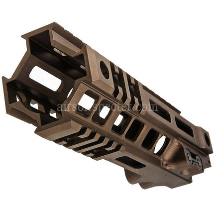 Z-Parts Aluminum 185mm 7 Inches MK4 M-LOK Handguard Rail System with Barrel Nut For GHK M4 Series GBB Rifles Airsoft Tan