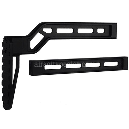 Crosse pliante modulaire tactique en aluminium 5KU avec montage Picatinny pour adaptateur de crosse Picatinny 20 mm pour fusils Airsoft, noire