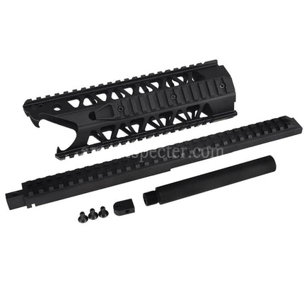 Army Armament 9 Inches 4-Sides Railed Raptor RAS Keymod Interface Handguard Rail System For Army Armament R908 AUG AEG Rifles Airsoft Black
