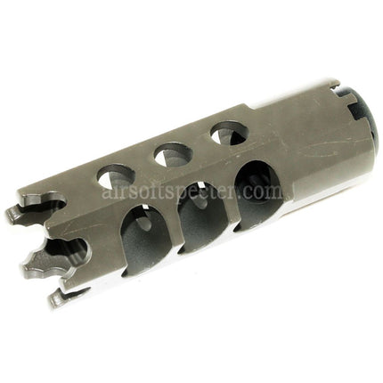 CYMA DTK-1 Style Muzzle Brake Flash Hider with Adaptor For -14mm CCW Counter-Clockwise Thread Barrel Rifles Airsoft