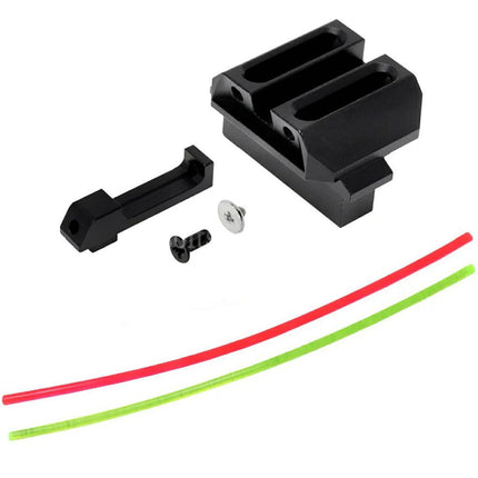 AIP Aluminum Front Rear Fiber Optic Fixed Carry Sight For Tokyo Marui G17 Series GBB Pistols Airsoft