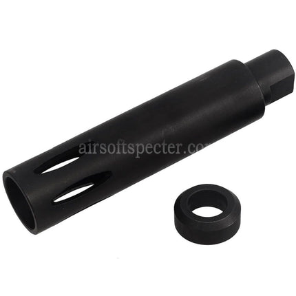 CYMA 113mm XM177 E2 Style Flash Hider For -14mm CCW Counter-Clockwise Thread Barrel Rifles Airsoft Black
