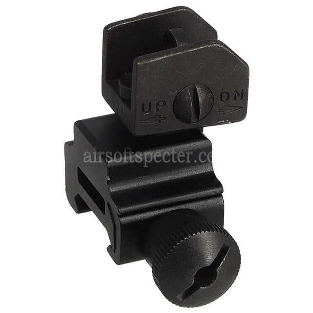 AIRSOFT SPECTER Metal Alloy Flip Up Rear Sight For Standard 20mm Weaver Base Rifles
