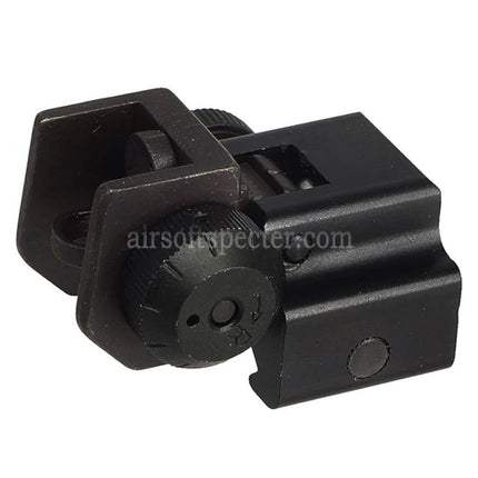 AIRSOFT SPECTER Metal Alloy Flip Up Rear Sight For Standard 20mm Weaver Base Rifles