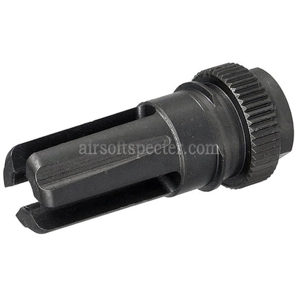 5KU 195mm AAC SR7 Style QD Suppressor Silencer with 3-Prong Flash Hider For -14mm CCW Counter-Clockwise Thread Barrel Rifles Airsoft