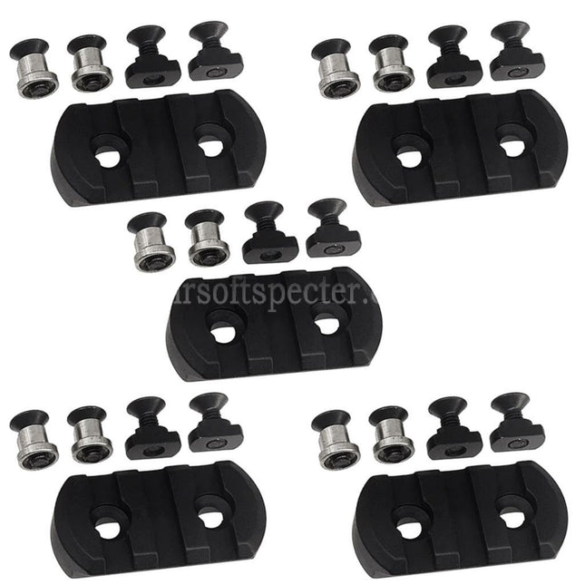 AIRSOFT SPECTER 5pcs Aluminum 3-Slots Rail Section For M-LOK and KeyMod Handguard System Black