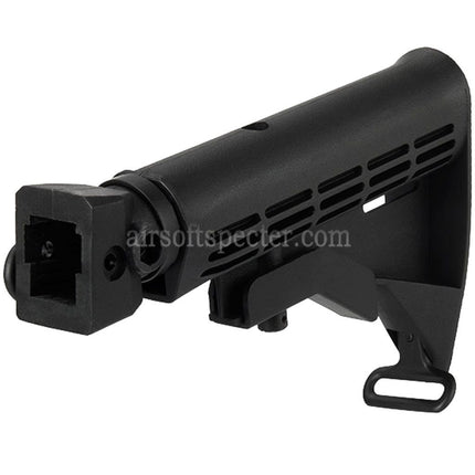CYMA LE Style 6-Positions Retractable Stock with Stock Adaptor QD Sling Swivel Buffer Tube For AK Series AEG Rifles Airsoft Black