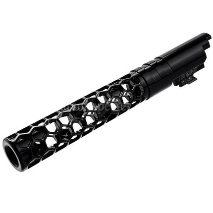 Dr. Black CNC 6063 Aluminum 5 Inches 125mm Favos Style Outer Barrel +11mm CW For Armorer Works AW WE-TECH Tokyo Marui Hi-Capa 5.1 Series GBB Pistols Airsoft