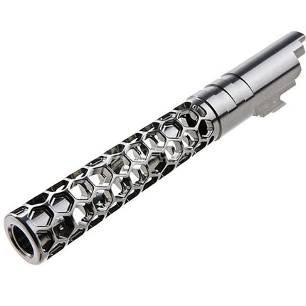 Dr. Black CNC 6063 Aluminum 5 Inches 125mm Favos Style Outer Barrel +11mm CW For Armorer Works AW WE-TECH Tokyo Marui Hi-Capa 5.1 Series GBB Pistols Airsoft