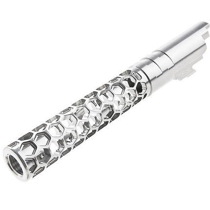 Dr. Black CNC 6063 Aluminum 5 Inches 125mm Favos Style Outer Barrel +11mm CW For Armorer Works AW WE-TECH Tokyo Marui Hi-Capa 5.1 Series GBB Pistols Airsoft