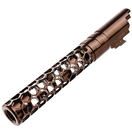 Dr. Black CNC 6063 Aluminum 5 Inches 125mm Favos Style Outer Barrel +11mm CW For Armorer Works AW WE-TECH Tokyo Marui Hi-Capa 5.1 Series GBB Pistols Airsoft