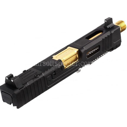 VFC CNC Aluminum Fowler Industries MKII Complete Upper Slide Barrel Set For Elite Force VFC G19X G45 GBB Pistols Airsoft Black