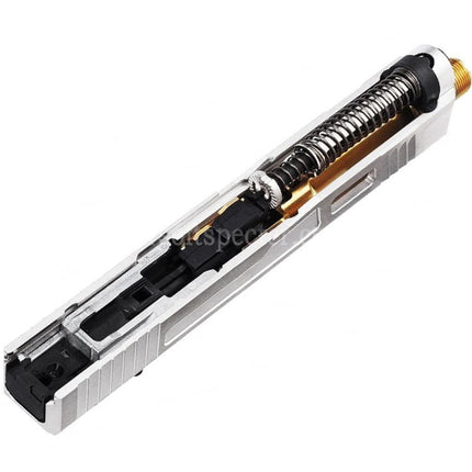 VFC CNC Stainless Steel Fowler Industries MKII Complete Upper Slide Barrel Set For Elite Force VFC G17 Gen5 GBB Pistols Airsoft Silver
