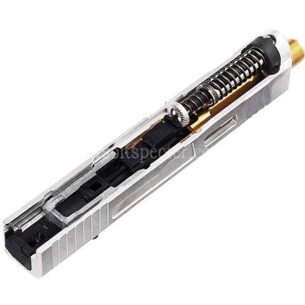VFC CNC Stainless Steel Fowler Industries MKII Complete Upper Slide Barrel Set For Elite Force VFC G19X G45 GBB Pistols Airsoft Silver