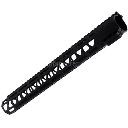 BAD Workhorse CNC Aluminum 15 Inches Free Float M-LOK Handguard Rail System For VFC AR M4 Series GBB Rifles Airsoft Black