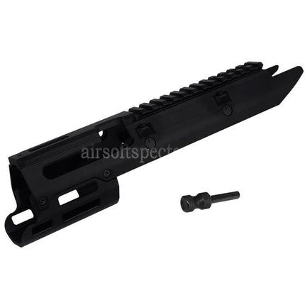 5KU CNC Aluminum M-LOK Handguard Rail System with Charging Handle For CYMA MP5K Series GBB Rifles Airsoft Black